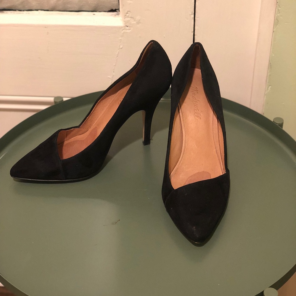 Madewell Mira Heel- Size 8.5, Black Suede